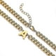 thumbnail image 2 of Collar de cadena de eslabones cubanos con inicial Az para niños, hombres y mujeres, colgante de letras de acero inoxidable de 6,5 mm y 18 + 2 pulgadas, regalo de joyería, código B-Gold-Modelo 20111 B, 2 of 3