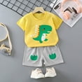 thumbnail image 2 of Caqnni Toddler Boy Girls Golf Outfit Short Sleeve Golf Cart Polo T Shirts Top and Shorts Cartoon Print Set 2Pcs Golf Theme Summer Clothes Children's Gift (A21-Green,5-6 Years), 2 of 3