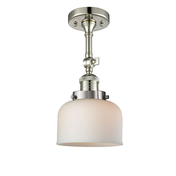 Innovations 1-LT LED Large Bell 8" Semi-Flush Mount - Polished Nickel - 201F-PN-G71-LED