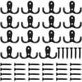 thumbnail image 1 of Perchero, 15 Piezas Percheros Dobles Ganchos Antiguos para Montaje en Pared y Percheros Perchero Negro para Montar en la Pared, Almacenamiento con Tornillos para el Hogar, Estantes, Baño, 1 of 8
