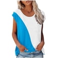 thumbnail image 1 of EQWLJWE Hauts d'Été pour Femmes Hauts pour Femmes Liquidation Mode Femmes Mode Manches Courtes Col Rond T-shirt Imprimé Blouse Hauts Amples, 1 of 6