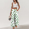 thumbnail image 6 of kaondbfi Fashion Casual Women's Wide Leg Pants High Elastic Waisted Pants Trousers with Pockets Summer Casual Pants for Women, 6 of 7