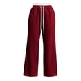 thumbnail image 7 of Gytharion Women's Lace Trim Sweatpants Solid Color Straight Leg Loose Casual Track Pants with Pockets Drawstring Elastic High Waist Joggers, 7 of 7