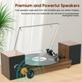 thumbnail image 6 of RetroAudio Vinyl Record Player Turntable with Bookshelf Speakers 3-Speed Belt-Drive Turntable Support Wireless Bluetooth,Brown, 6 of 10