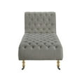 thumbnail image 3 of Vaida Chair Grey Linen 67L x 30.5W x 36H Button Tufted Front Wheel Casters, 3 of 9