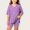 Purple, variant on HOMBOM Big Girls Summer Outfits Casual Fashion Solid Color V Neck Short Sleeve T-Shirt and Shorts 2 Piece Set Age 4-15 Years,Pink,12-13 Years