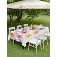 thumbnail image 4 of Outdoor Tablecloth with Umbrella Hole for Patio/Picnic/Party/Camping, Watercolor Colorful Floral Waterproof Table Cloth Rectangle Table Cover Washable, Farmhouse Summer Flowers (60"x 120"), 4 of 8