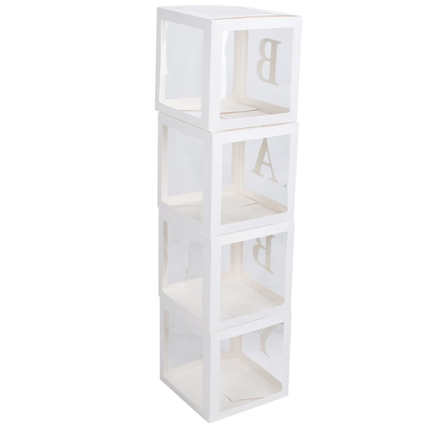 Cajas de globos decorativas para cumpleaños de niños y niñas 4 cajas de globos transparentes con letras accesorios de fotografía para recién nacidos decoraciones de ANGGREK Otros