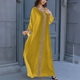 thumbnail image 4 of Oplxuo Applique Embroidery Abayas for Women Muslim Long Sleeve Maxi Dress Loose Full Cover Islamic Dubai Robe Kaftan Dresses, 4 of 5