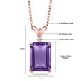 thumbnail image 6 of Gem Stone King 6.27 Ct Purple Amethyst White Diamond 18K Rose Gold Plated Silver Pendant with Chain, 6 of 6