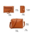 thumbnail image 2 of Bolso de mano de cuero para mujer, bolsa de hombro, tarjetero, bandolera, Asa superior, 4 unids/set por juego, 2 of 6