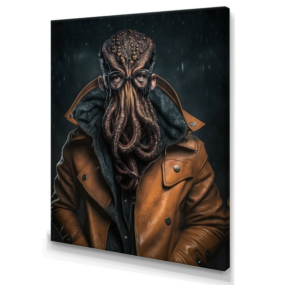 Designart Anthropomorphic Of Octopus Portrait VI Canvas Wall Art