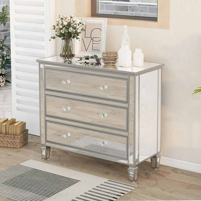 Mirrored chest 2024 of drawers walmart