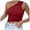Red, variant on Glisme Tank Tops For Women One Shoulder Sleeveless Crop Tank Tops Trendy Vest Camisole Shirt Regular Fit Red Tee