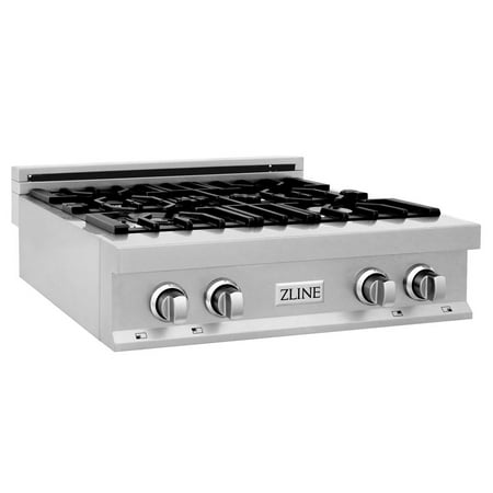 ZLINE - 36" Porcelain Gas Stovetop in Fingerprint Resistant Stainless Steel with 6 Gas Burners - Stainless Steel