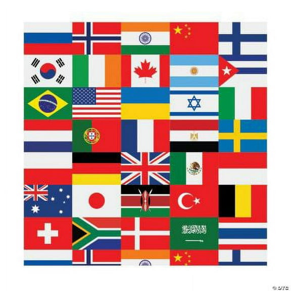 All Nations Flag Backdrop Banner, Birthday, Party Decor, 1 Piece