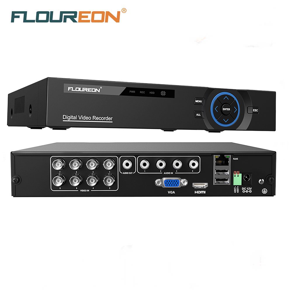 Dvr System That Offers Recording Option DVR Recorders for Security Cameras, FLOUREON 8CH 5-in-1 HD-AHD 1080N