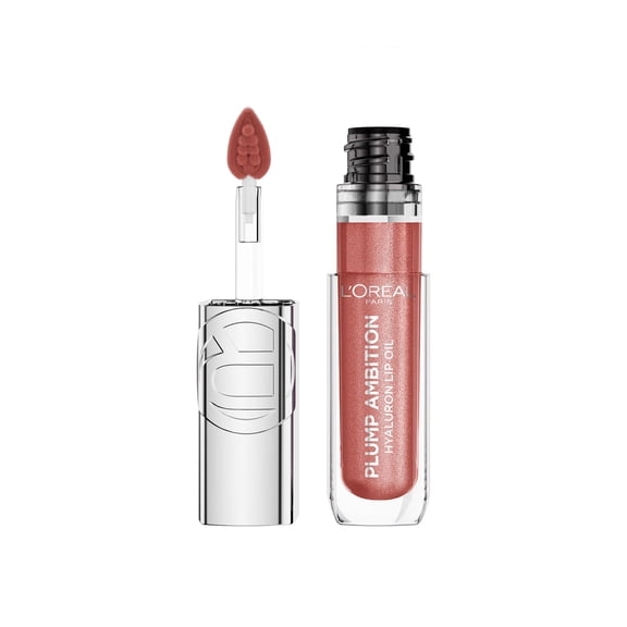 L'Oreal Paris Plump Ambition Plump Ambition Hyaluron Lip Oil Shimmer, Rose Lights, 0.16 fl oz