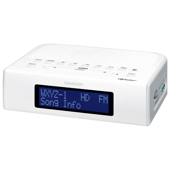 Sangean All in One HD AM/FM Dual Alarm Clock Radio with Large Easy to Read Backlit LCD Display