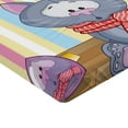 thumbnail image 2 of Ambesonne Christmas Fitted Sheet, Kitten Gift and Tree, Queen Size, Multicolor, 2 of 3
