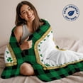 thumbnail image 2 of St. Patrick's Lucky Day Clovers Shamrock Throw Blankets, Green Buffalo Check Plaids Soft Fleece Blanket Decorative for Home Sofa Couch Chair Living Bedroom, 50x60 inches,, 2 of 9