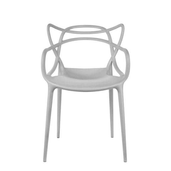 2xhome Contemporary Transitional Modern Plastic Dining Arm Chair, Stackable Indoor Outdoor Patio Side Chair, Weather-Resistant Seating for Kitchen, Restaurant, Balcony, Porch, Yard, Gray