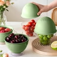 thumbnail image 5 of 5 inch Mini Fruit Colander,r Strainer Container Dual-Layer Vegetable Cutting And Draining Basket With Strainer For Mini Berry And Tomato Grape Washer, 5 of 6