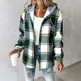 thumbnail image 4 of NAFUU Womens Plaid Jacket Womens Lightweight Casual Jacket Plaid Long Sleeve Button Down Hooded Jackets Shacket Warm Coat Warm Outerwear, 4 of 9
