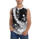 thumbnail image 1 of Balery Skeleton Wave Artwork Camisetas sin mangas para hombre, absorbe la humedad y protege contra el mal olor.-X-Large, 1 of 7