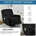 thumbnail image 5 of Stretch Recliner Slipcovers Jacquard Sofa Cover 4-Piece  Slipcover Furniture Protector Recliner Chair Cover with Storage Pocket for Living Room Black, 5 of 11