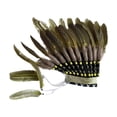thumbnail image 2 of Tocado de plumas para juegos de rol, espectáculo de Halloween, tocado para hombres y mujeres amarillo, 2 of 8