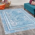 thumbnail image 2 of Floral Decorative Rug, Romantic Composition of Love Flowers Blossoming Artwork in Pinkish Design, Quality Carpet for Bedroom Dorm and Living Room, 6 Sizes, Deep Sky, by Ambesonne, 2 of 4