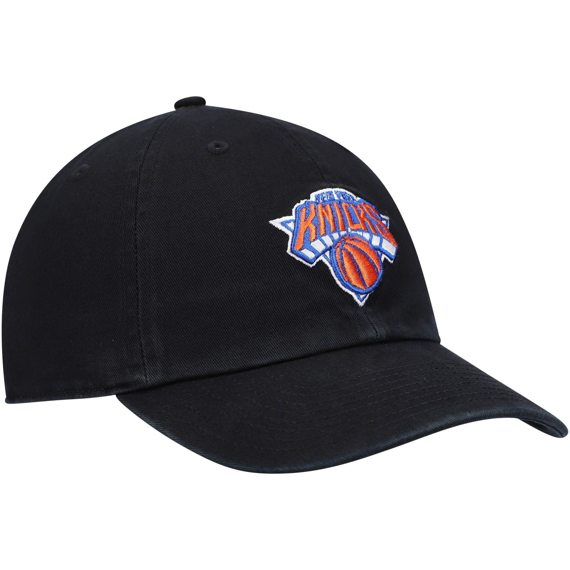 Men's '47  Black New York Knicks Core Logo Clean Up Adjustable Hat