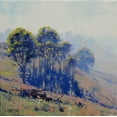 thumbnail image 2 of Gercken, Graham 20x20 Gold Ornate Wood Framed with Double Matting Museum Art Print Titled - Hazy Hillscape, 2 of 4