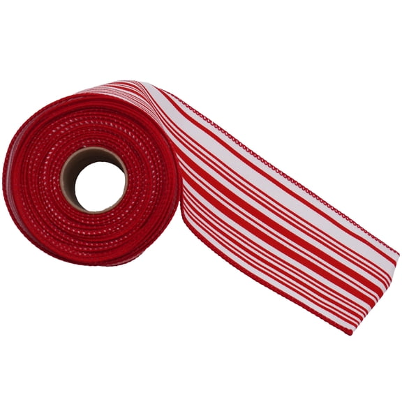Red and White Striped Christmas Ribbon, 2.5" x 25', by Holiday Time