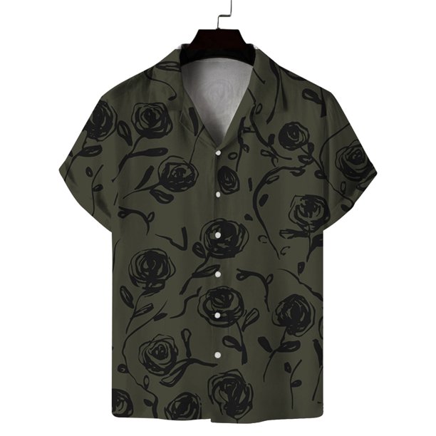 Camisas Para Hombre Manga Larga TURISMO VACACIONES PLAYA OCIO HOMBRE VERANO ESTAMPADO CAMISA DE MANGA CORTA (J, L)