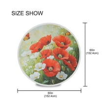 BZSMCE Round Tablecloth Garden Scene Pattern Tableclothes
