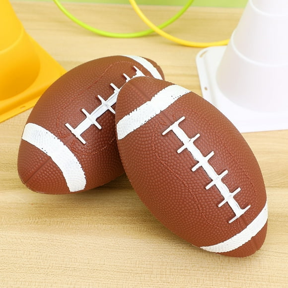 SHOWERORO Brown PVC Rugby Ball for Kids Sports Training Improve HandEye Coordination and Passing Accuracy 2Pcs