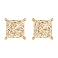 thumbnail image 3 of Clara Pucci 4Ct Natural Morganite Princess Cut VVS1 Push Back Stud 14k Solid hypoallergenic Gold Designer Earrings For February, 3 of 7