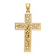 thumbnail image 4 of 14k Gold Two-tone Satin Polished D/C Crucifix W/Vines Pendant Charm, 4 of 4