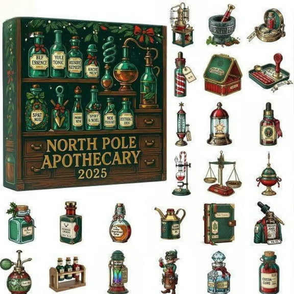 Pharmacist 2025 Advent Calendar – 24-Day Blind Box Countdown with Christmas Tree Ornaments, Fun Acrylic Surprises for Kids and Families