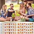 thumbnail image 5 of CYFW 8 Animals Pattern+8 Foods Pattern Seaside Escape Game Blocks Mahjong Sets with 65 Tiles 30mm Flag and Ball Pattern with Handbag for Spring Picnic Party Gift., 5 of 7
