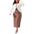 thumbnail image 2 of Cárdigans de talla grande Agnes Orinda para mujeres, suéter de punto de manga larga, abierto en la parte delantera, con botones rizados, 1X beige, 2 of 4