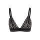 thumbnail image 5 of VISgogo Sujetador de encaje floral para mujer Sin aros Sin relleno Comodidad Ver a través de la ropa interior de lencería Negro / Blanco VISgogo moda, 5 of 6