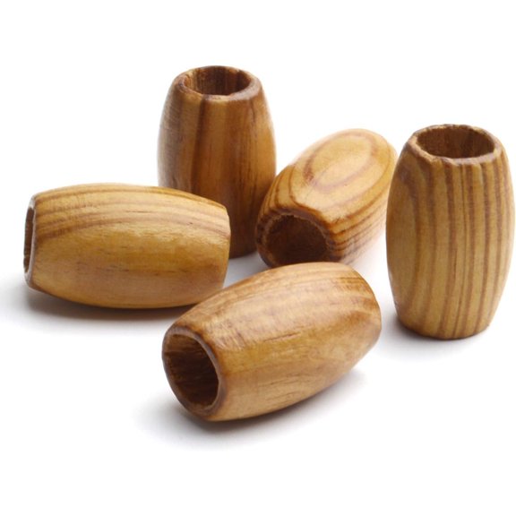 50pcs Natural Large Wooden Spacer Beads Tube Beads Oval Beads Loose Wood Beads with 10mm Large Hole for DIY Jewelry Hair Crafts Making,DIY Jewelry Handmade Decoration Supplies,30×20mm