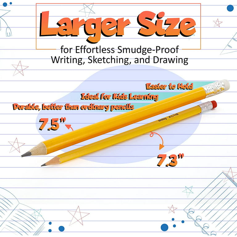  Kids Pencils for Toddlers, Beginners, Preschool and  Kindergarten Ages 2-6 years With Jumbo Triangle Shape, 2 Graphite, Fat  Pencils With Easy Grip and Large Core (8 pack + Sharpener, Navy Blue) :  Office Products