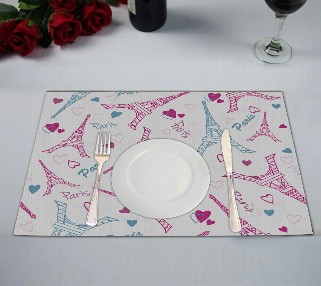 Pink Hearts Love Gift Picture Placemats in Gift Box LOVE-1P