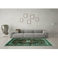 thumbnail image 3 of Ahgly Company Indoor Round Persian Turquoise Blue Traditional Area Rugs, 5' Round, 3 of 4