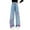 Blue, variant on Ruyang Girls Straight Jeans Tie Dye Ripped Cute Baggy Wide Leg Denim Pants Teen Kids High Waist Elastic Denim Trousers