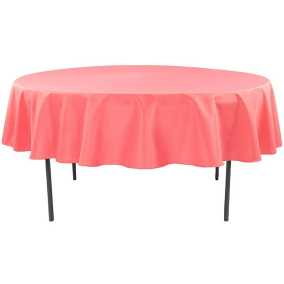 1 Pc, Polyester 90" Round Tablecloth - Coral For Weddings, Trade Shows, Showrooms, Events